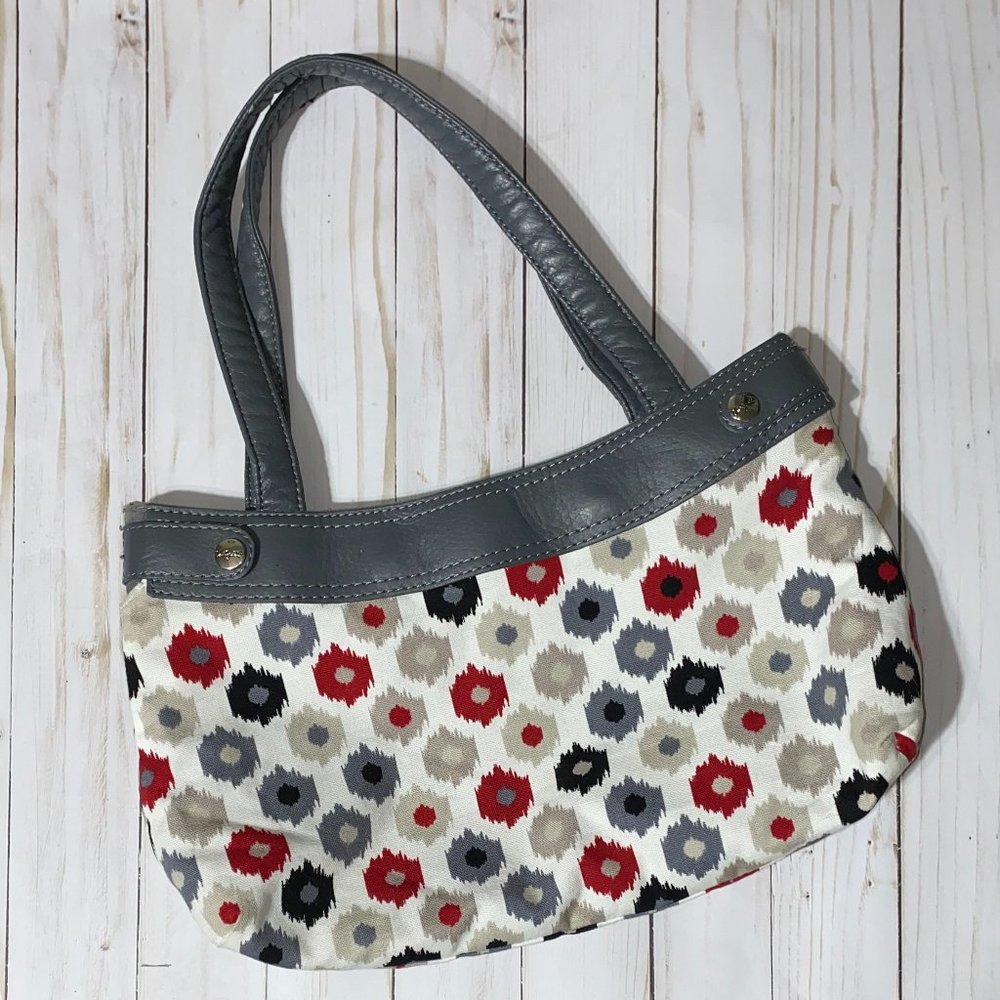 Thirty-One Skirt purse Grey with I Can-Ikat Skirt